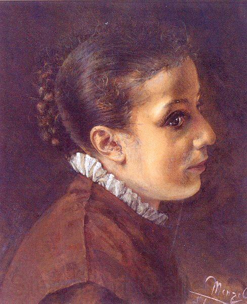 Adolph von Menzel Head of a Girl